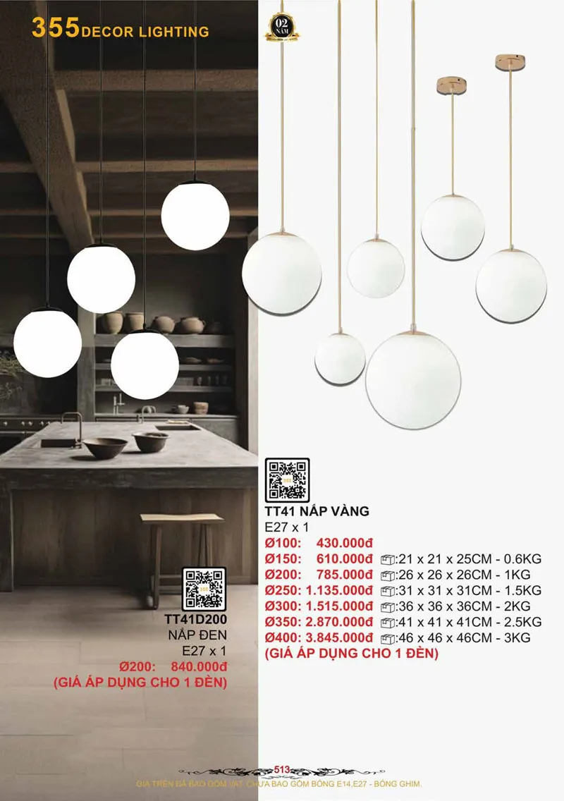 Catalogue Đèn Trang Trí 355 Decor 2026 - Trang 514)