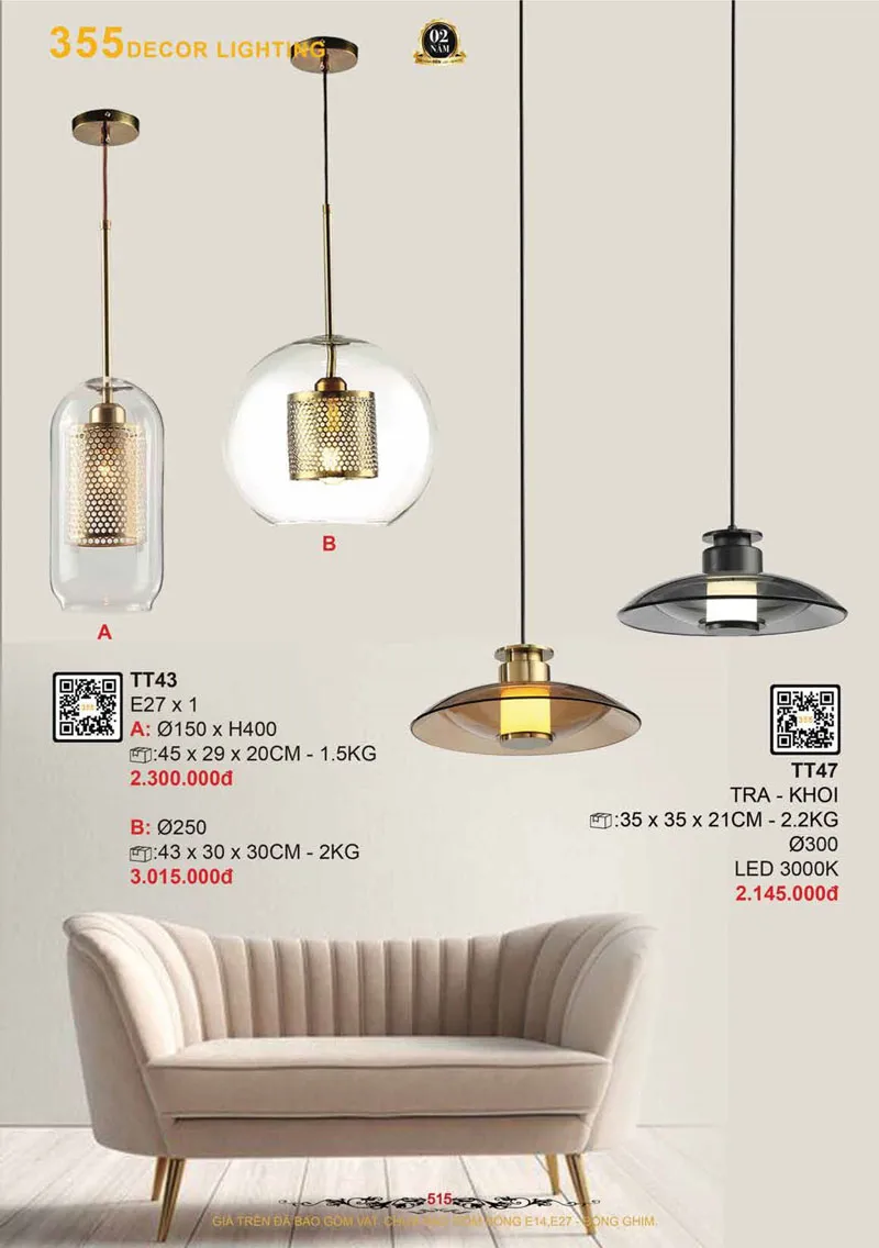 Catalogue Đèn Trang Trí 355 Decor 2026 - Trang 516)