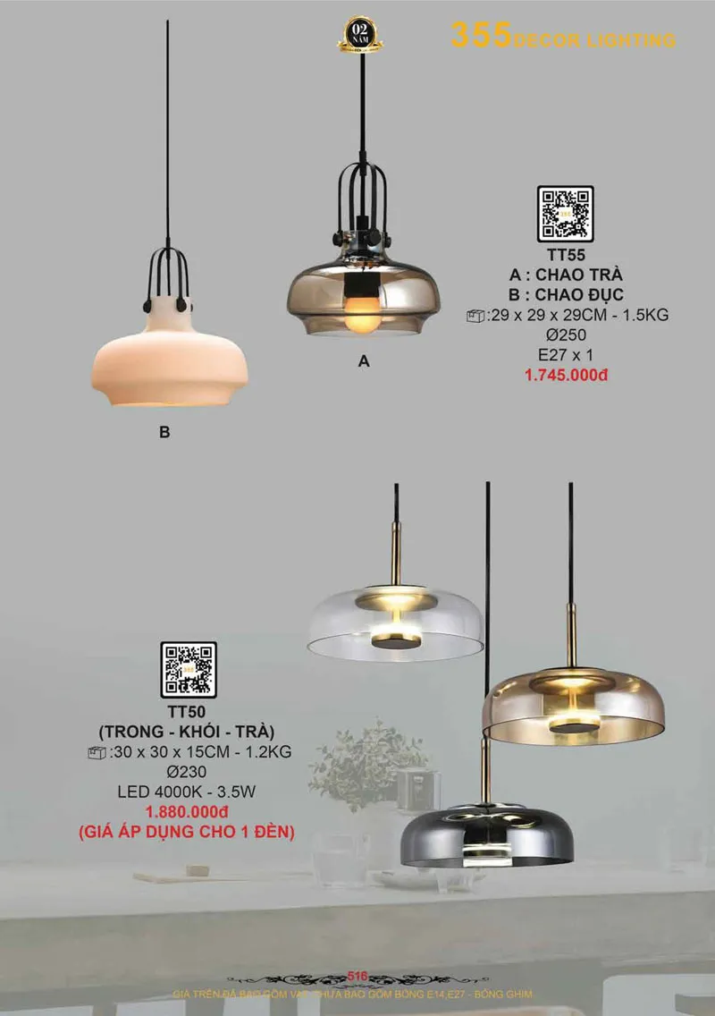 Catalogue Đèn Trang Trí 355 Decor 2026 - Trang 517)