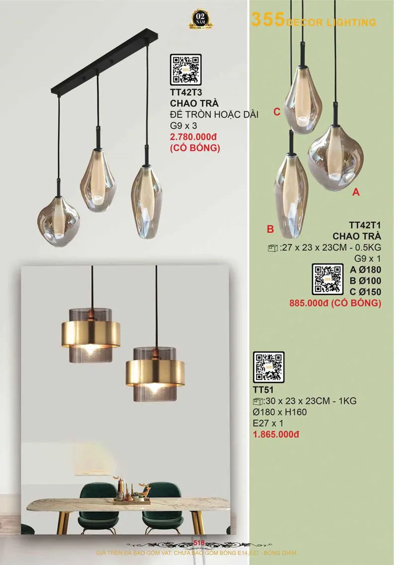Catalogue Đèn Trang Trí 355 Decor 2026 - Trang 519)