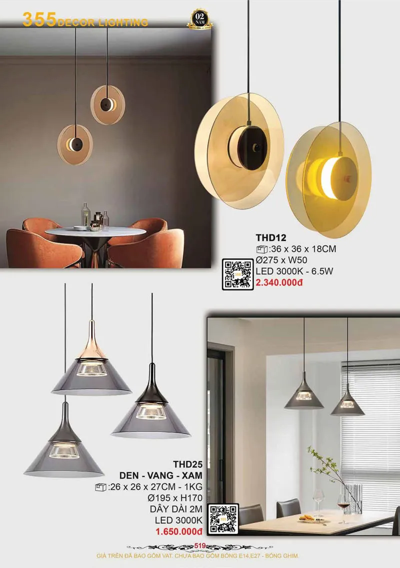 Catalogue Đèn Trang Trí 355 Decor 2026 - Trang 520)