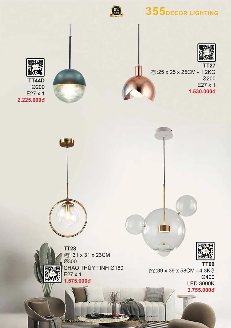 Catalogue Đèn Trang Trí 355 Decor 2026 - Trang 521)