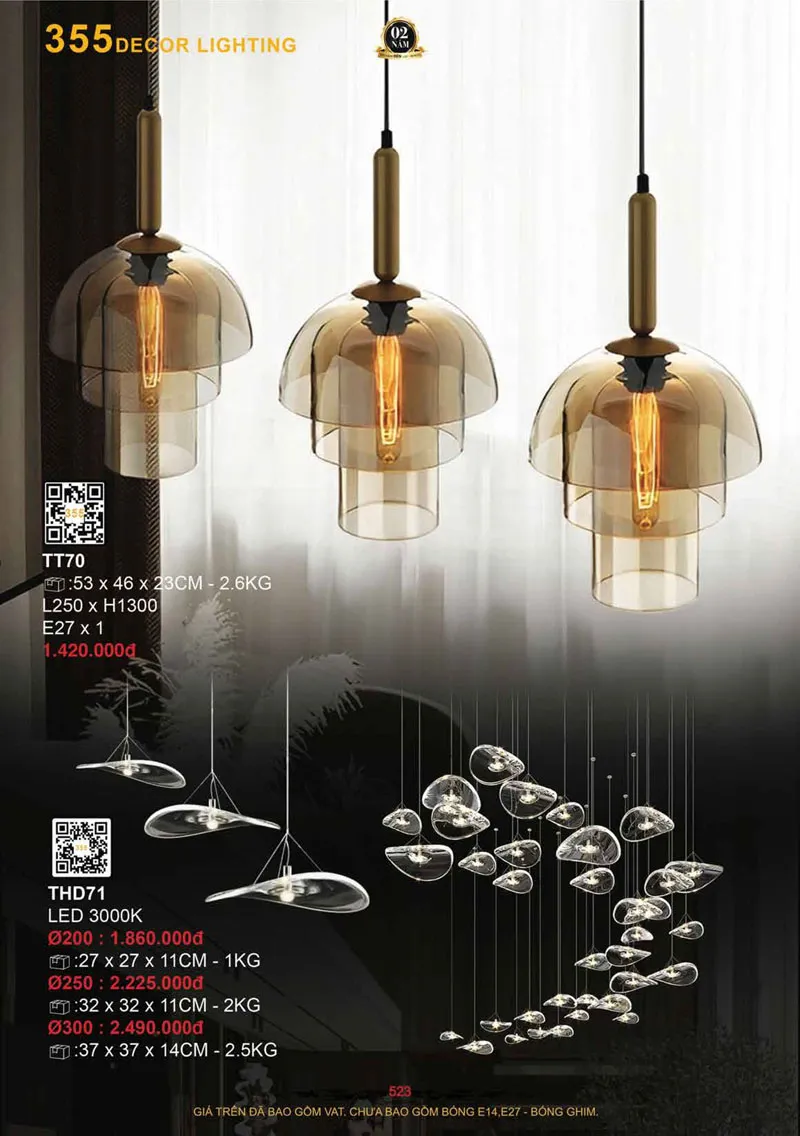 Catalogue Đèn Trang Trí 355 Decor 2026 - Trang 524)