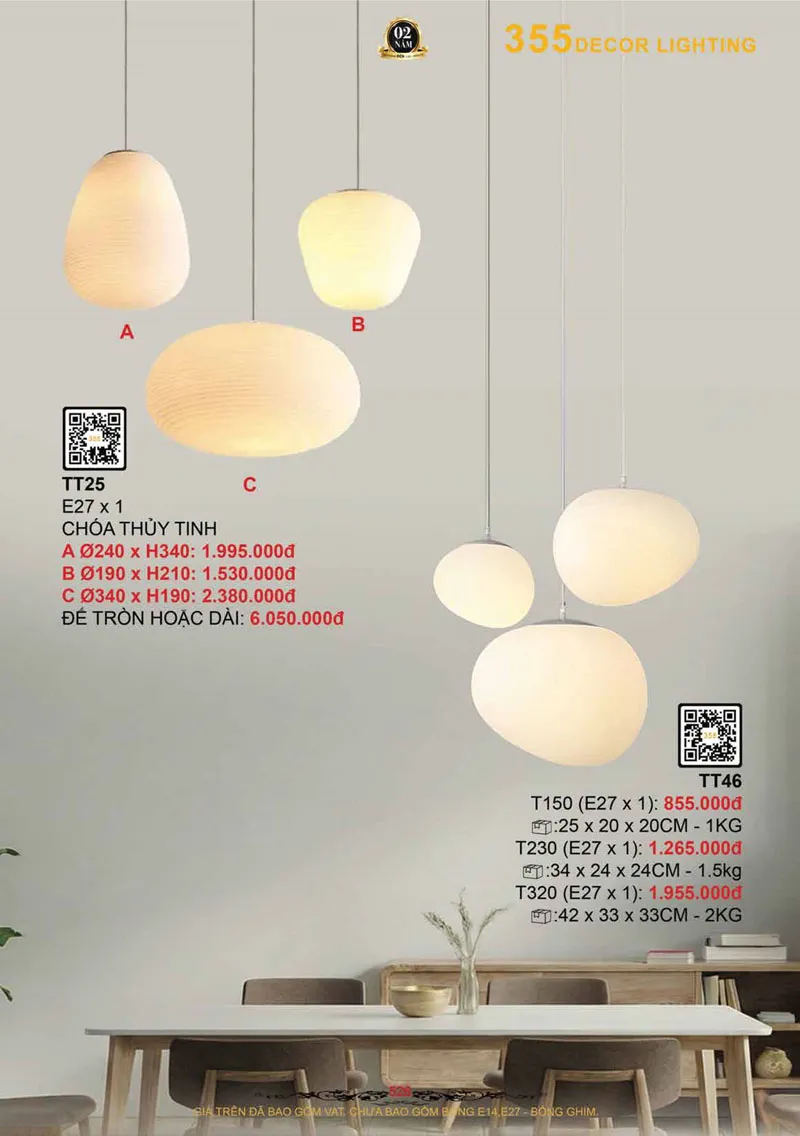 Catalogue Đèn Trang Trí 355 Decor 2026 - Trang 527)