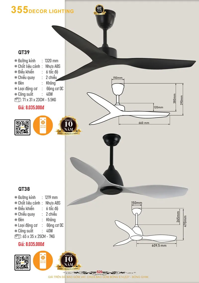 Catalogue Đèn Trang Trí 355 Decor 2026 - Trang 530)