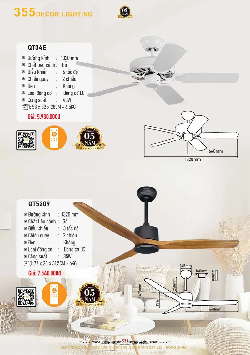 Catalogue Đèn Trang Trí 355 Decor 2026 - Trang 532)