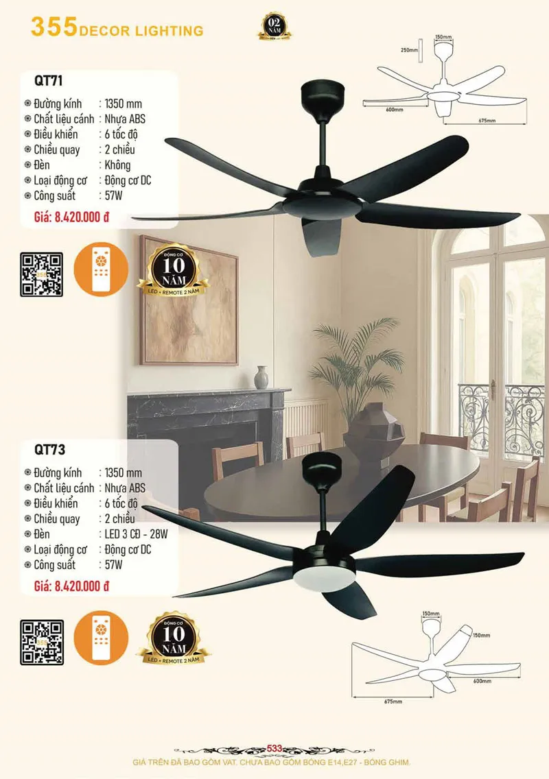 Catalogue Đèn Trang Trí 355 Decor 2026 - Trang 534)