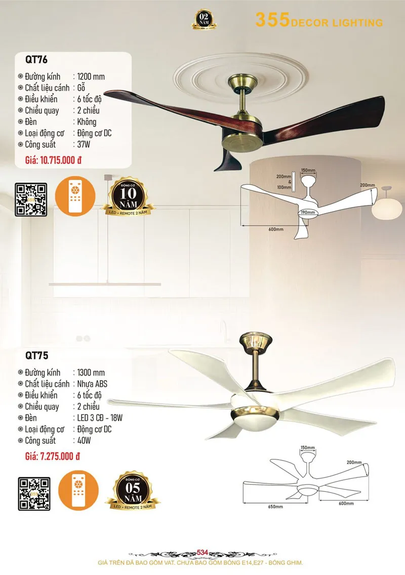 Catalogue Đèn Trang Trí 355 Decor 2026 - Trang 535)