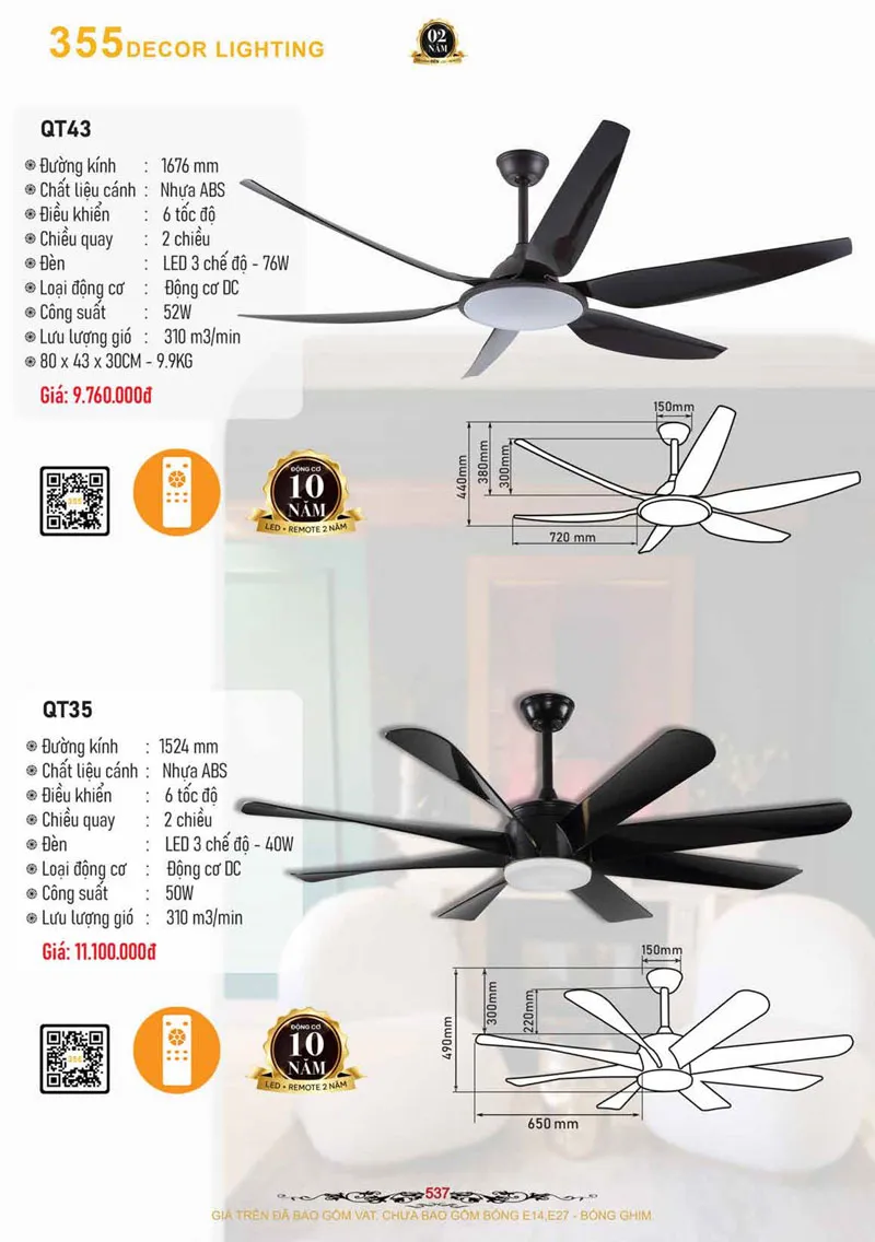 Catalogue Đèn Trang Trí 355 Decor 2026 - Trang 538)