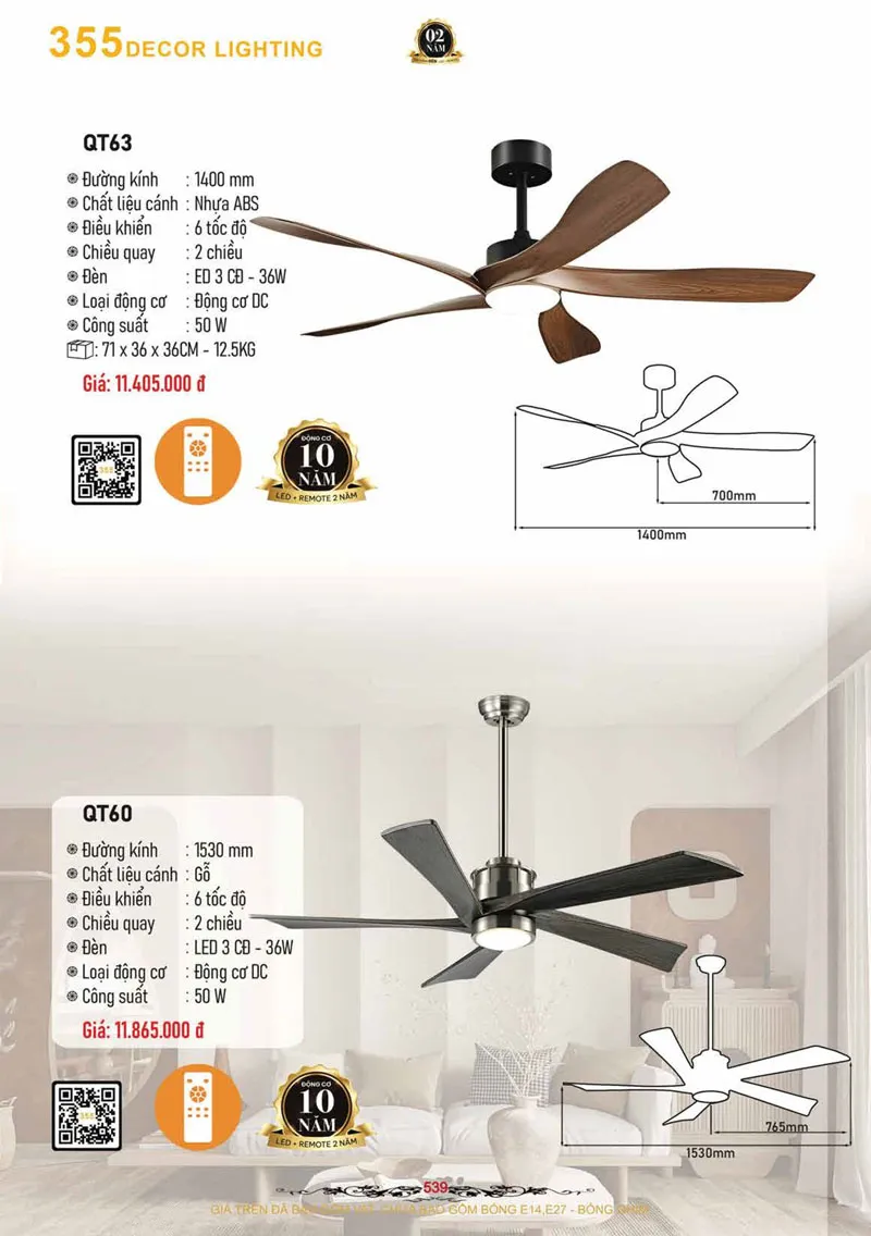 Catalogue Đèn Trang Trí 355 Decor 2026 - Trang 540)