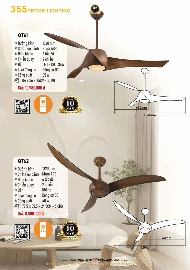 Catalogue Đèn Trang Trí 355 Decor 2026 - Trang 546)