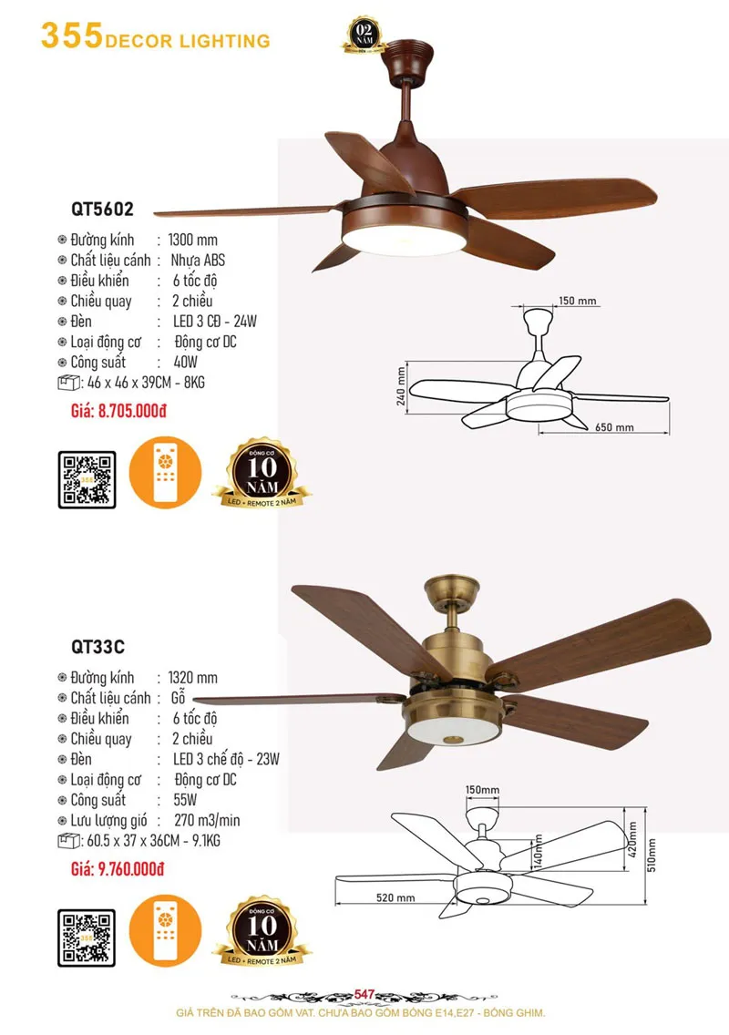 Catalogue Đèn Trang Trí 355 Decor 2026 - Trang 548)