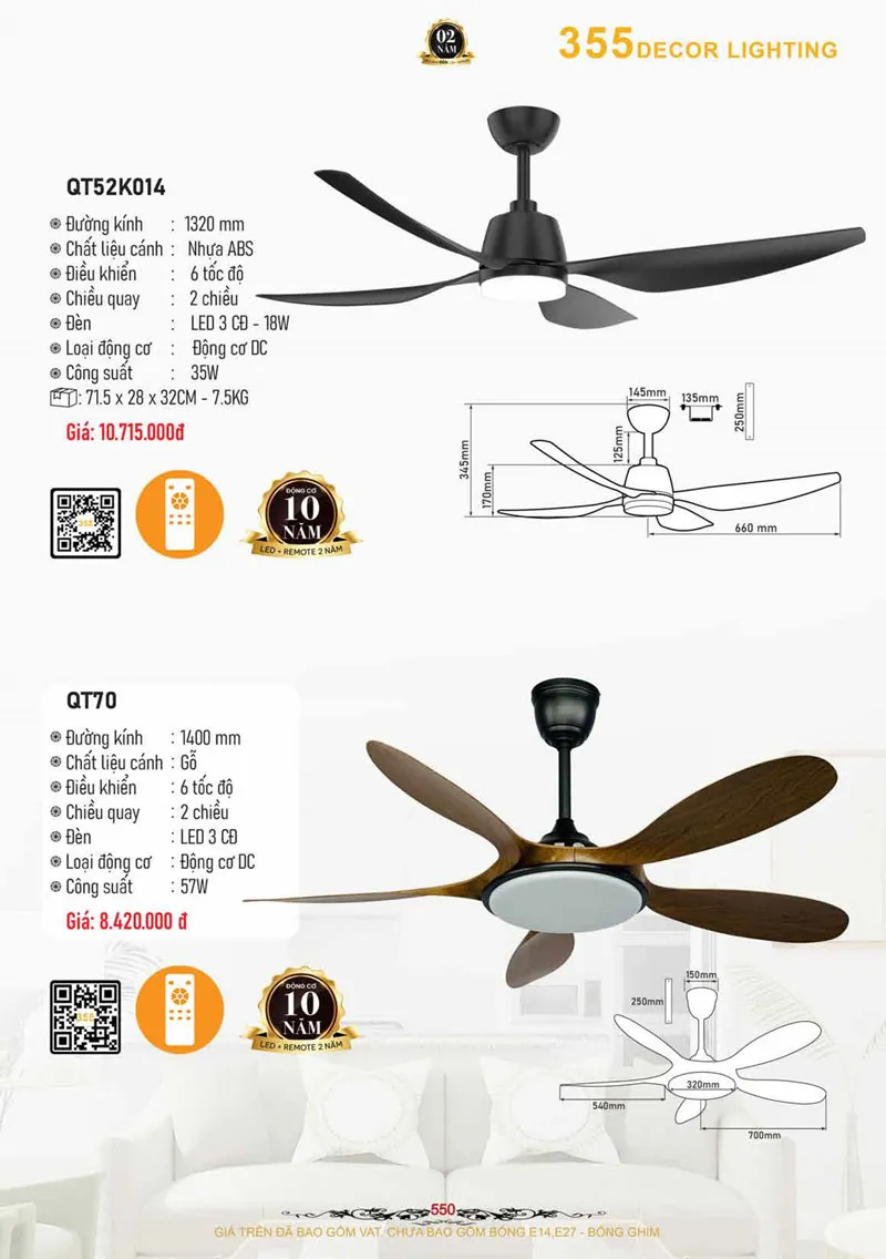 Catalogue Đèn Trang Trí 355 Decor 2026 - Trang 551)