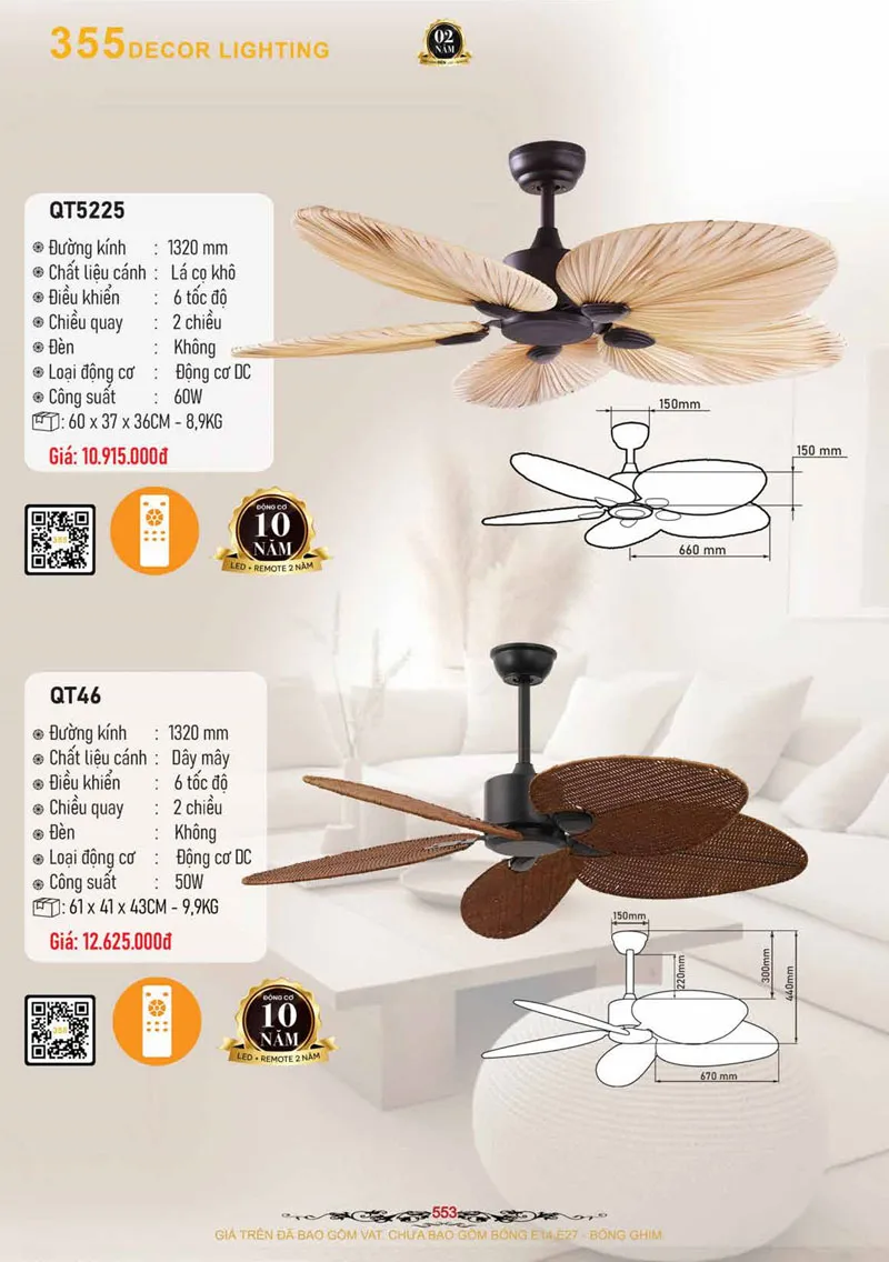 Catalogue Đèn Trang Trí 355 Decor 2026 - Trang 554)