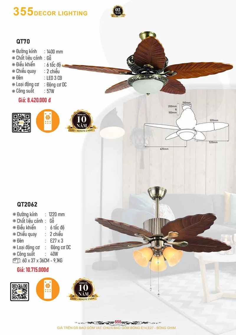 Catalogue Đèn Trang Trí 355 Decor 2026 - Trang 556)