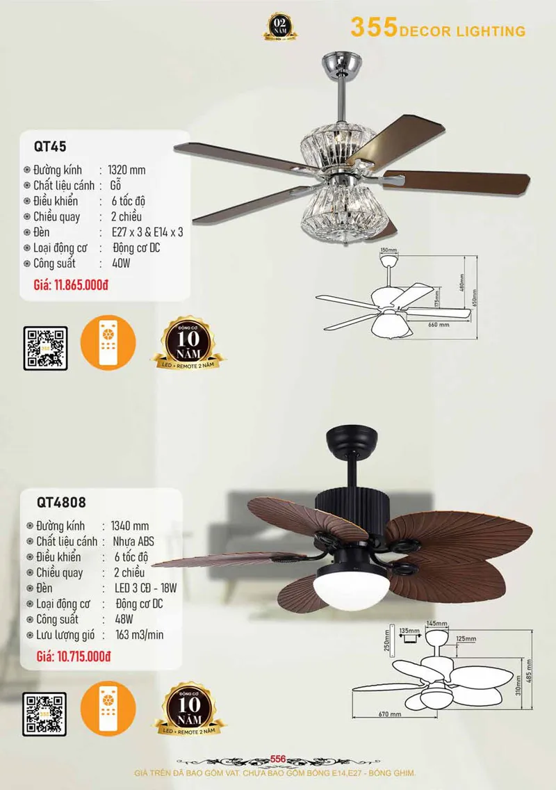 Catalogue Đèn Trang Trí 355 Decor 2026 - Trang 557)