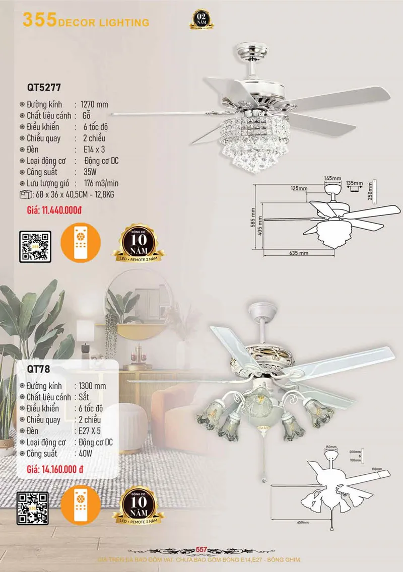 Catalogue Đèn Trang Trí 355 Decor 2026 - Trang 558)