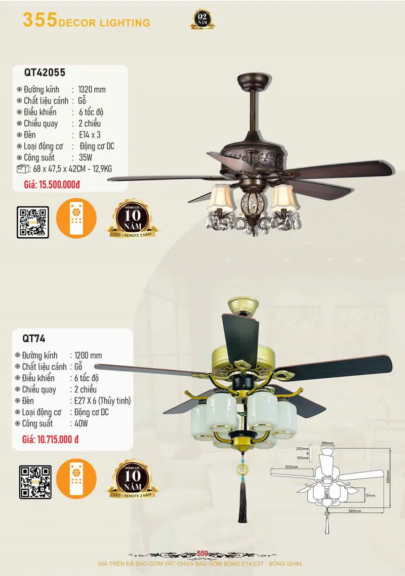 Catalogue Đèn Trang Trí 355 Decor 2026 - Trang 560)