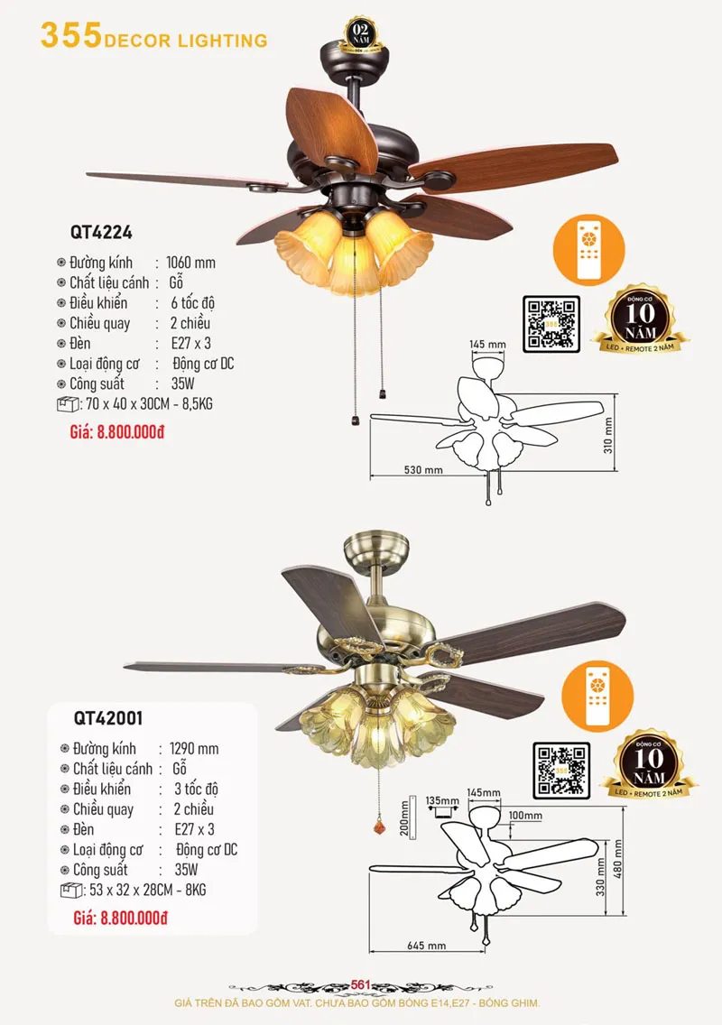 Catalogue Đèn Trang Trí 355 Decor 2026 - Trang 562)