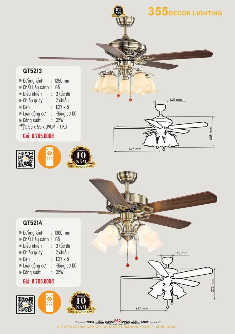 Catalogue Đèn Trang Trí 355 Decor 2026 - Trang 563)