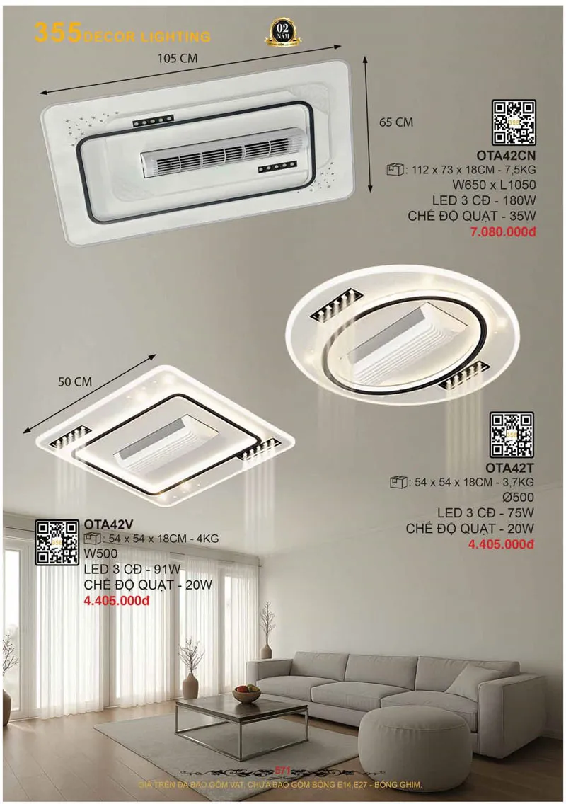 Catalogue Đèn Trang Trí 355 Decor 2026 - Trang 572)