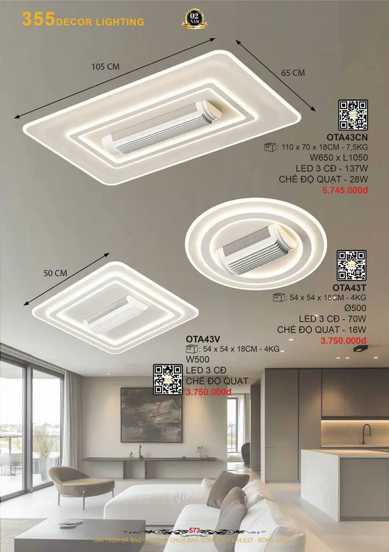 Catalogue Đèn Trang Trí 355 Decor 2026 - Trang 574)