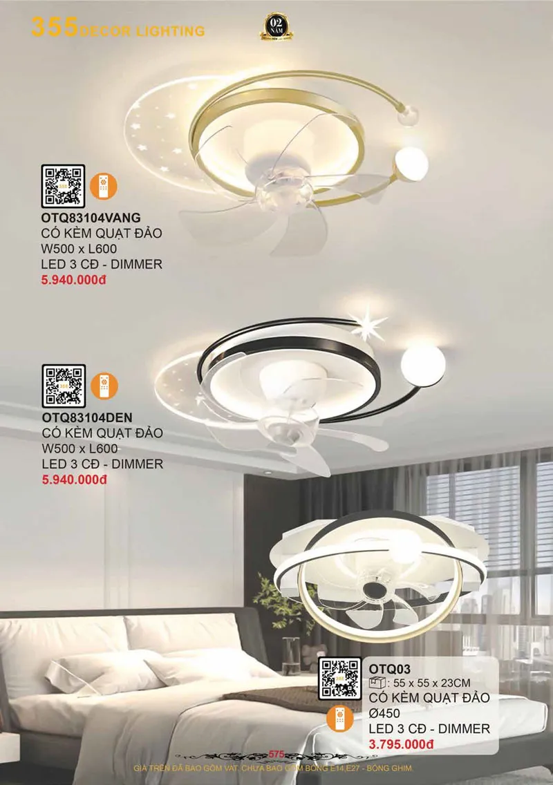 Catalogue Đèn Trang Trí 355 Decor 2026 - Trang 576)