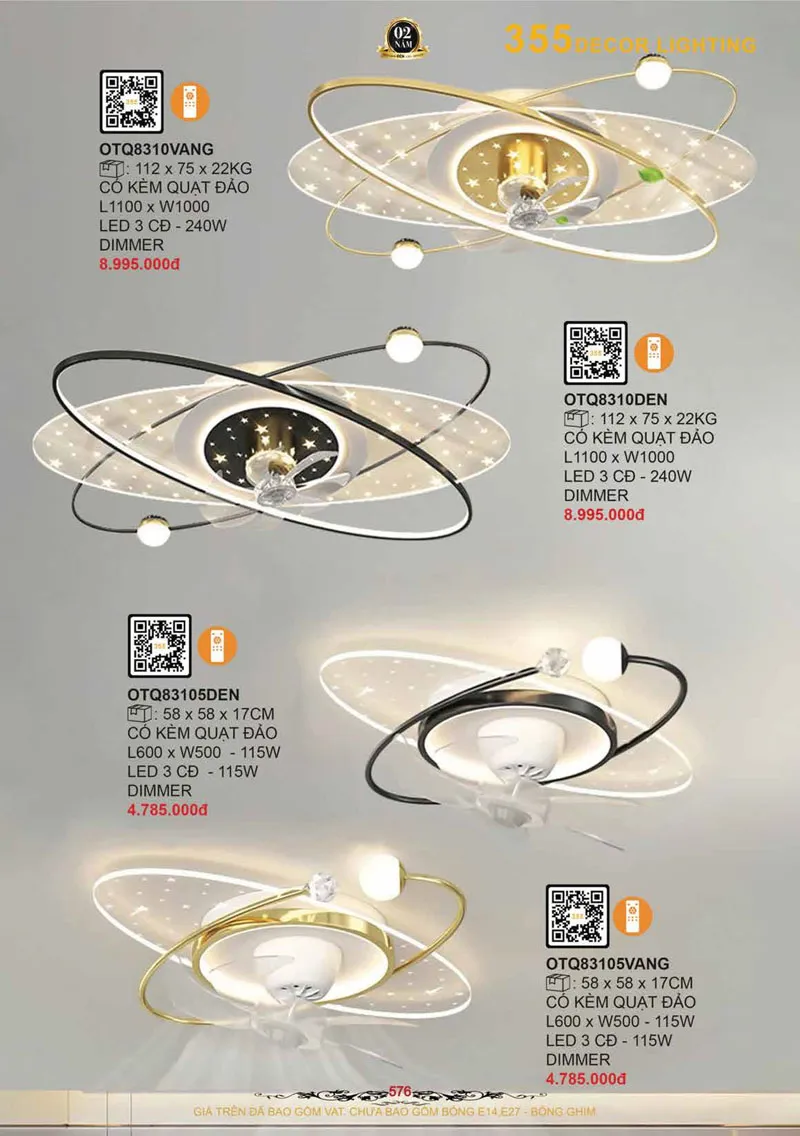 Catalogue Đèn Trang Trí 355 Decor 2026 - Trang 577)