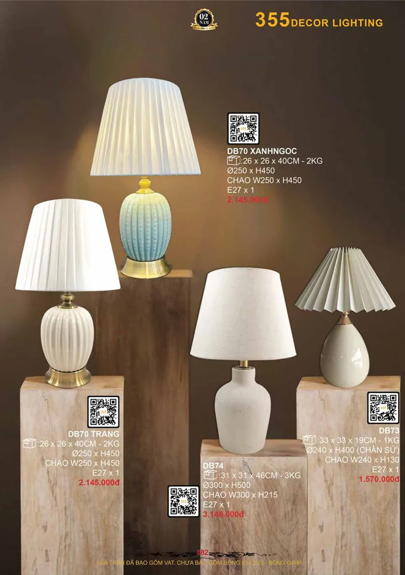 Catalogue Đèn Trang Trí 355 Decor 2026 - Trang 583)