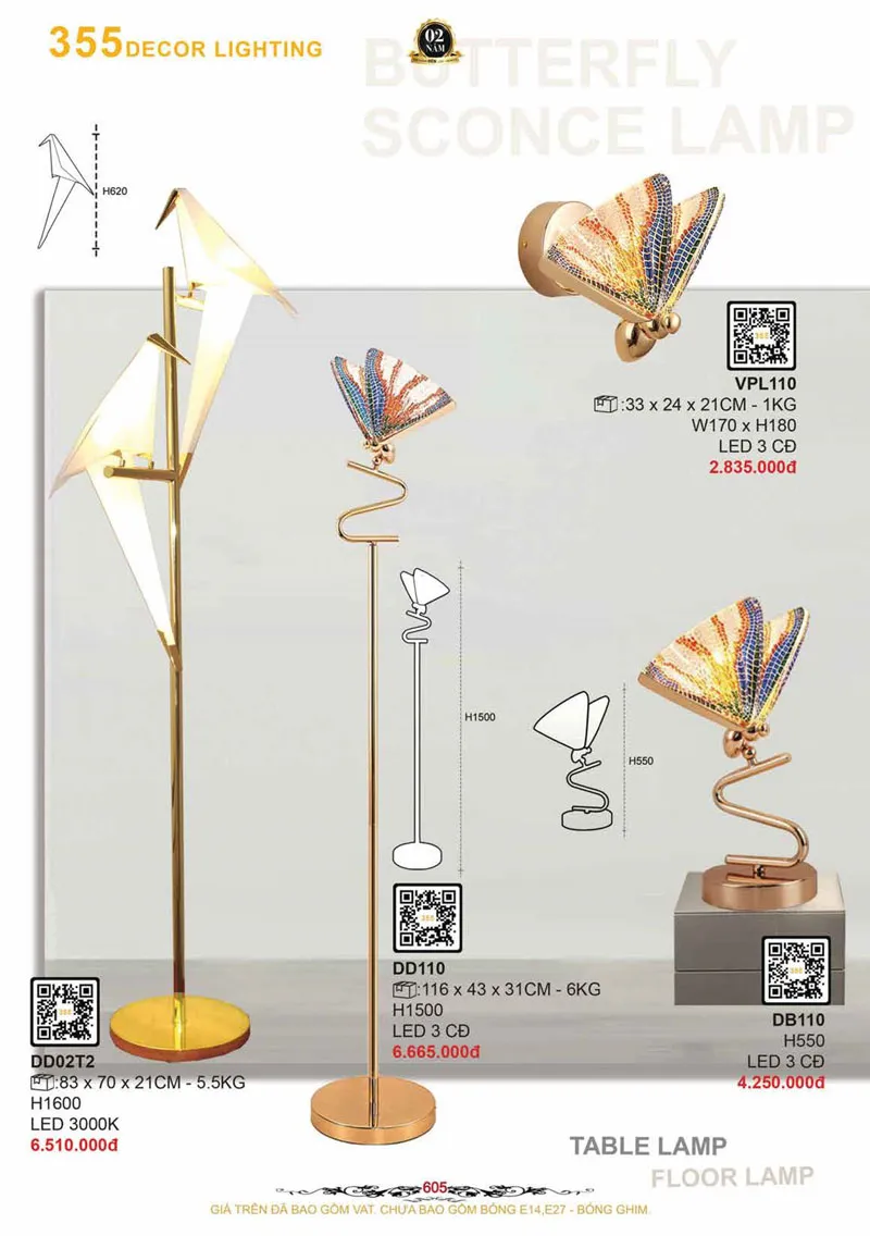 Catalogue Đèn Trang Trí 355 Decor 2026 - Trang 606)