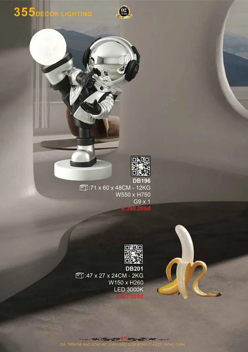 Catalogue Đèn Trang Trí 355 Decor 2026 - Trang 612)
