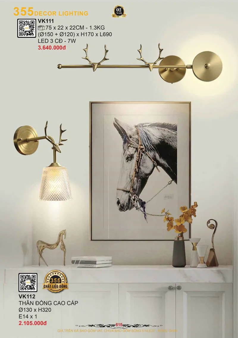 Catalogue Đèn Trang Trí 355 Decor 2026 - Trang 616)