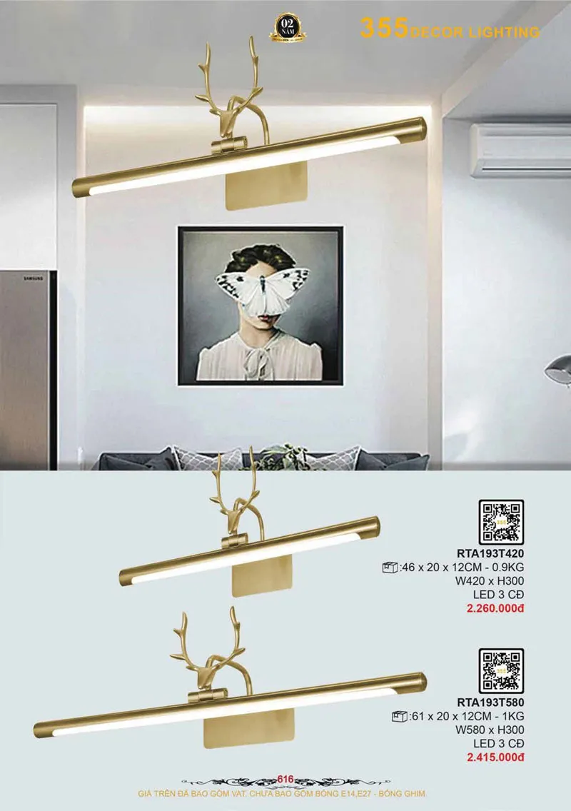 Catalogue Đèn Trang Trí 355 Decor 2026 - Trang 617)