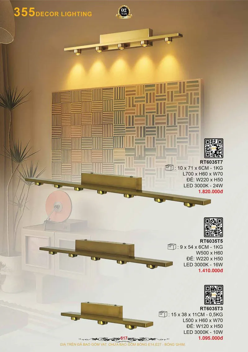 Catalogue Đèn Trang Trí 355 Decor 2026 - Trang 618)