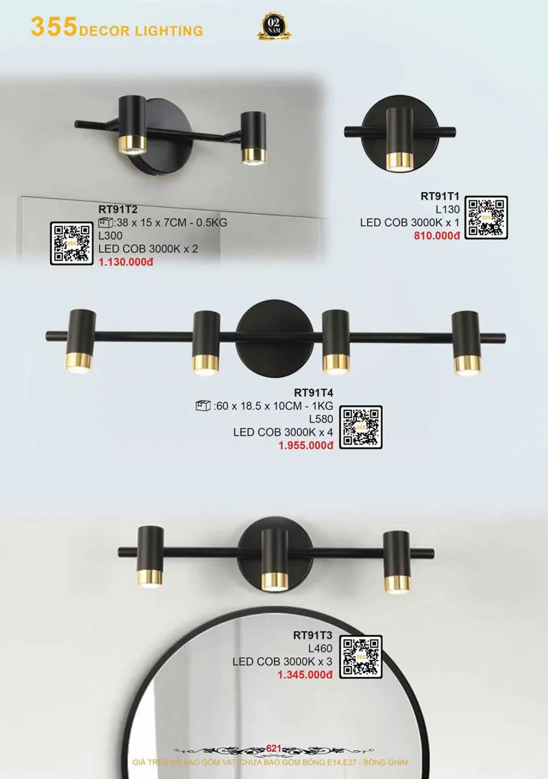 Catalogue Đèn Trang Trí 355 Decor 2026 - Trang 622)
