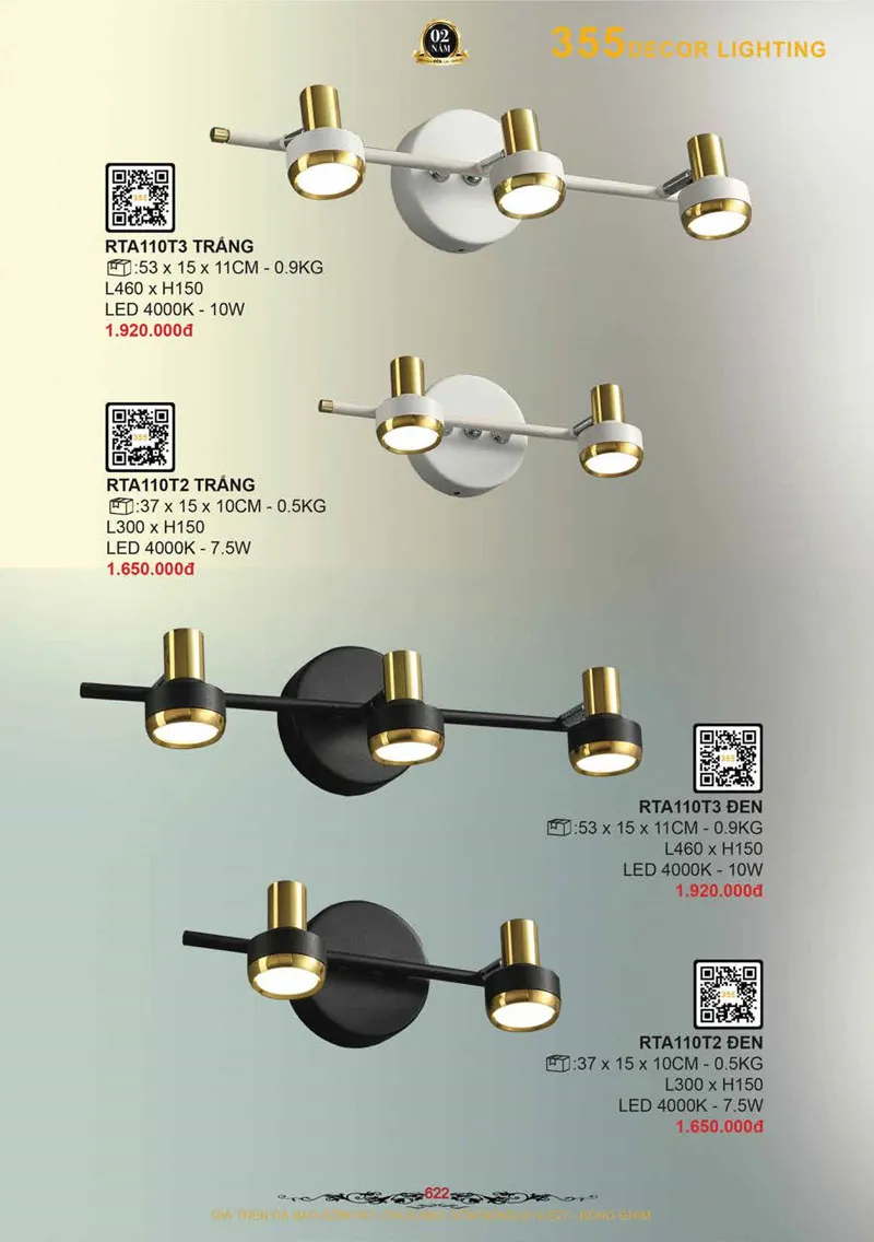 Catalogue Đèn Trang Trí 355 Decor 2026 - Trang 623)