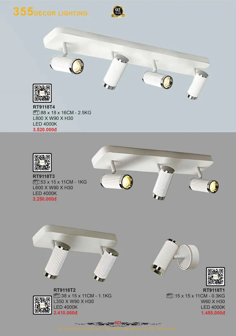 Catalogue Đèn Trang Trí 355 Decor 2026 - Trang 624)