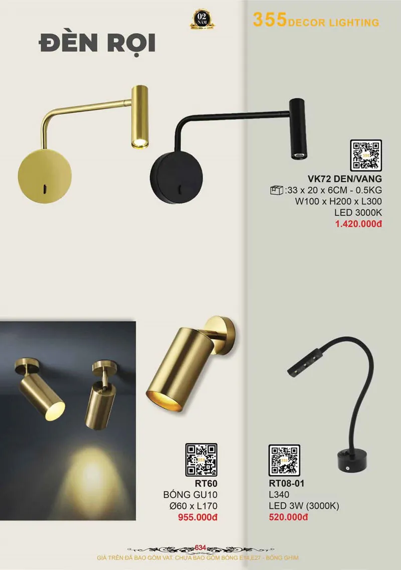 Catalogue Đèn Trang Trí 355 Decor 2026 - Trang 635)