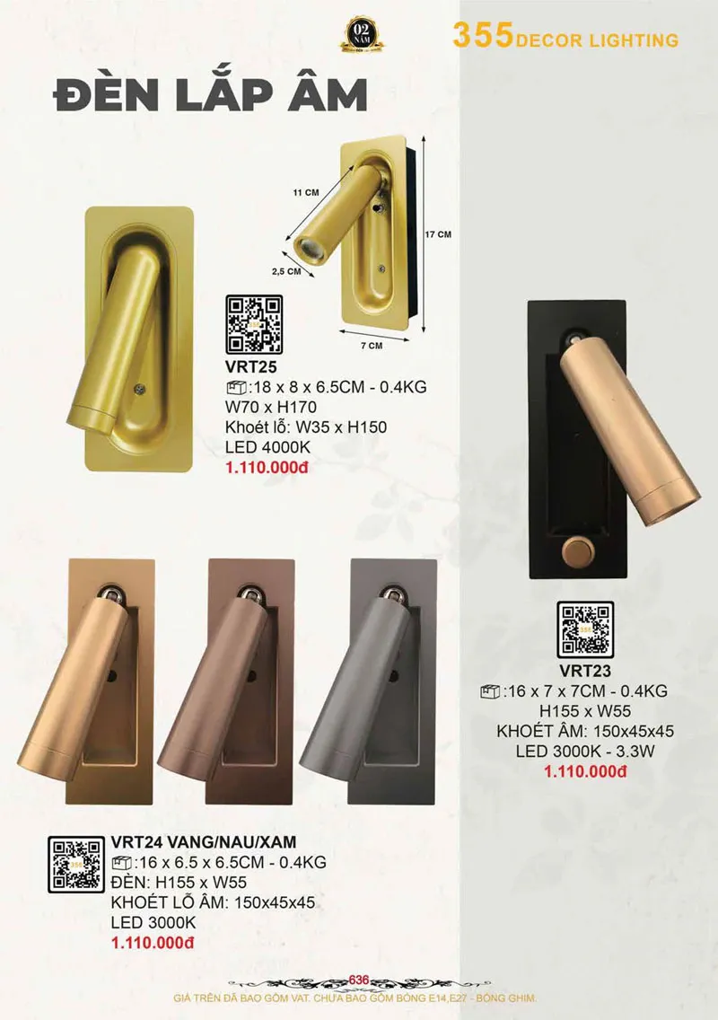 Catalogue Đèn Trang Trí 355 Decor 2026 - Trang 637)