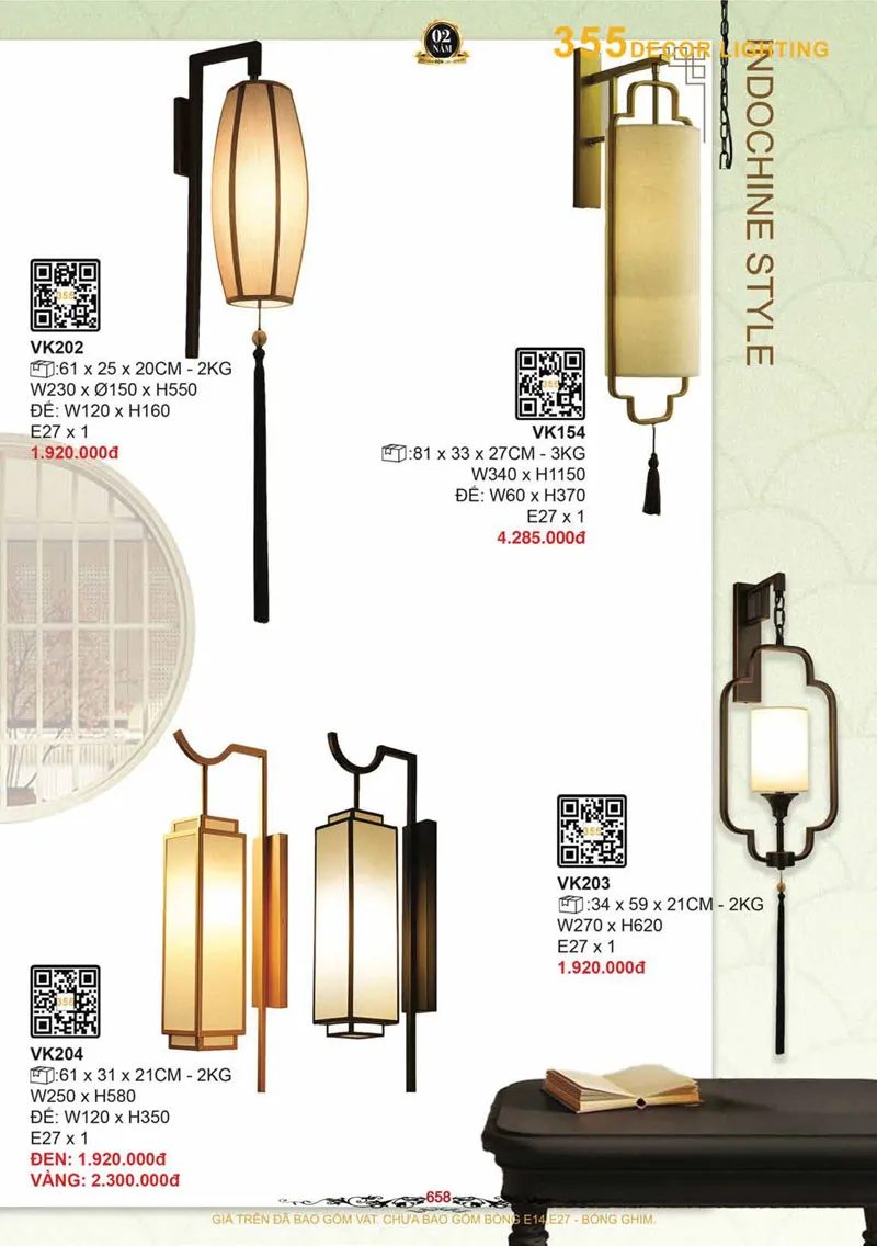 Catalogue Đèn Trang Trí 355 Decor 2026 - Trang 659)