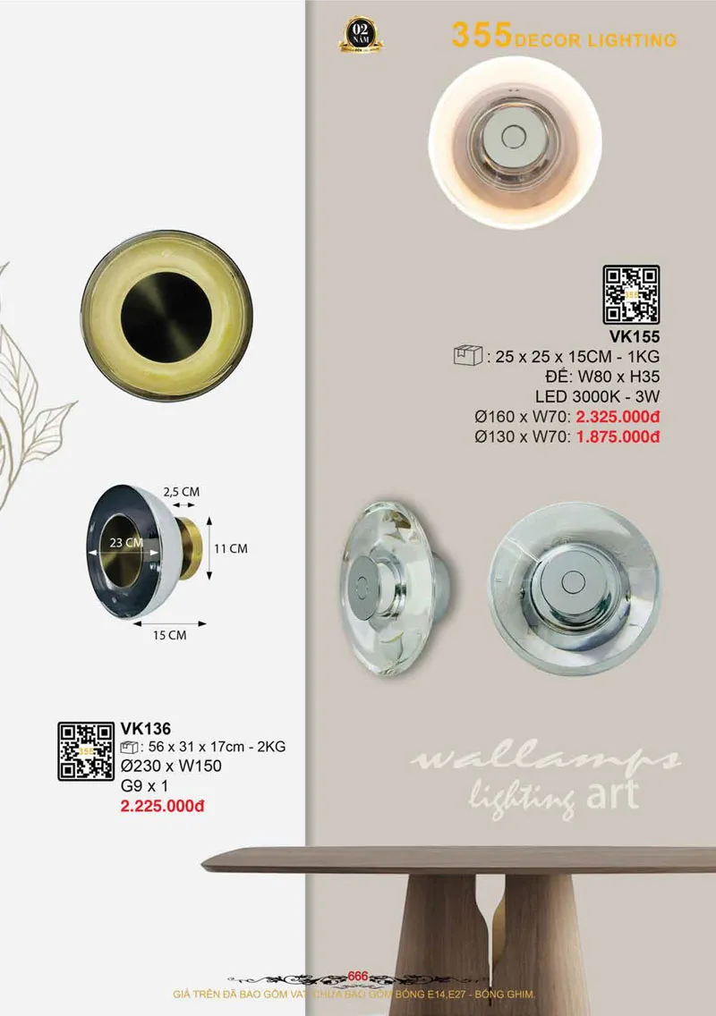 Catalogue Đèn Trang Trí 355 Decor 2026 - Trang 667)
