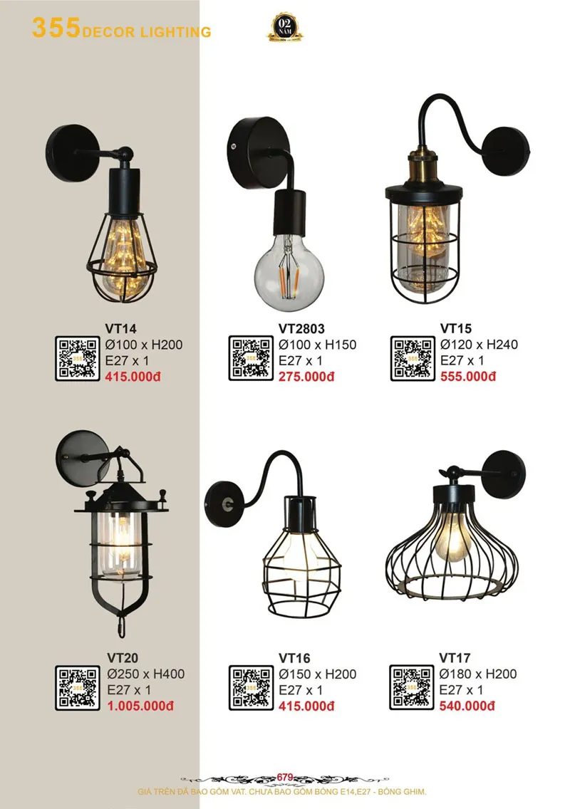Catalogue Đèn Trang Trí 355 Decor 2026 - Trang 680)