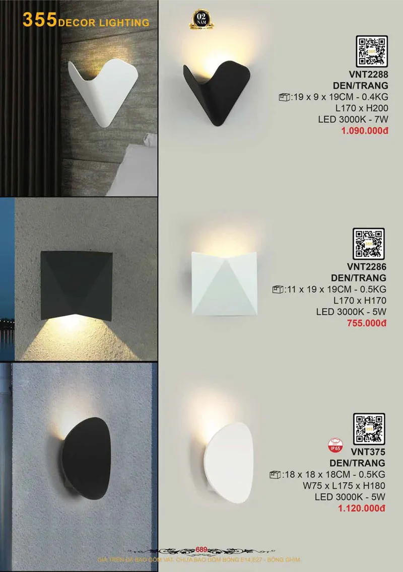 Catalogue Đèn Trang Trí 355 Decor 2026 - Trang 690)
