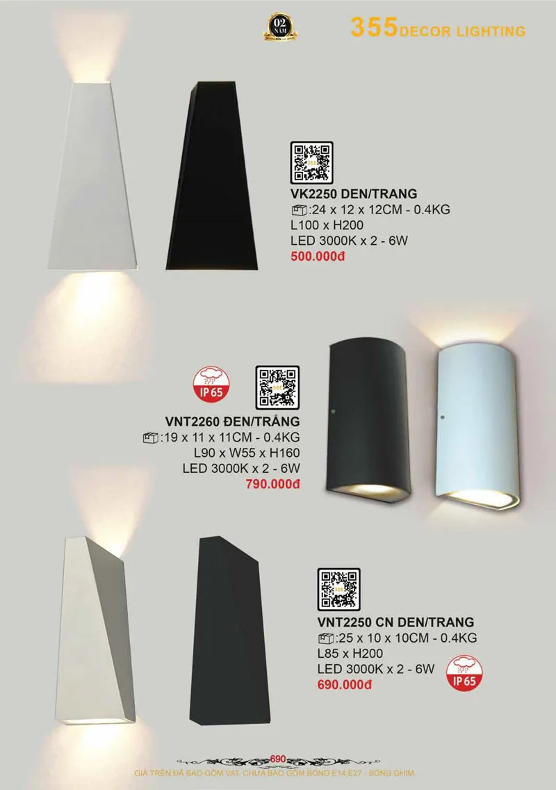 Catalogue Đèn Trang Trí 355 Decor 2026 - Trang 691)