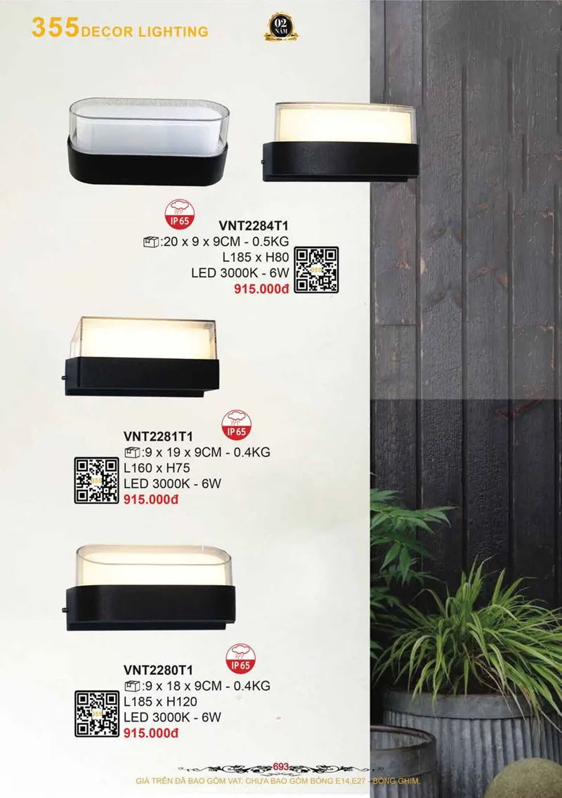 Catalogue Đèn Trang Trí 355 Decor 2026 - Trang 694)