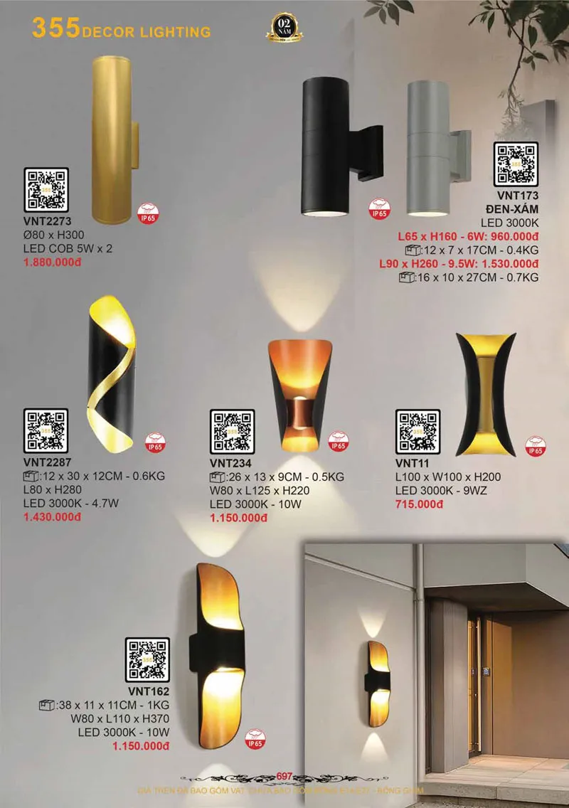 Catalogue Đèn Trang Trí 355 Decor 2026 - Trang 698)