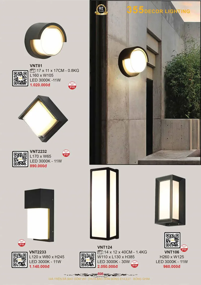 Catalogue Đèn Trang Trí 355 Decor 2026 - Trang 699)