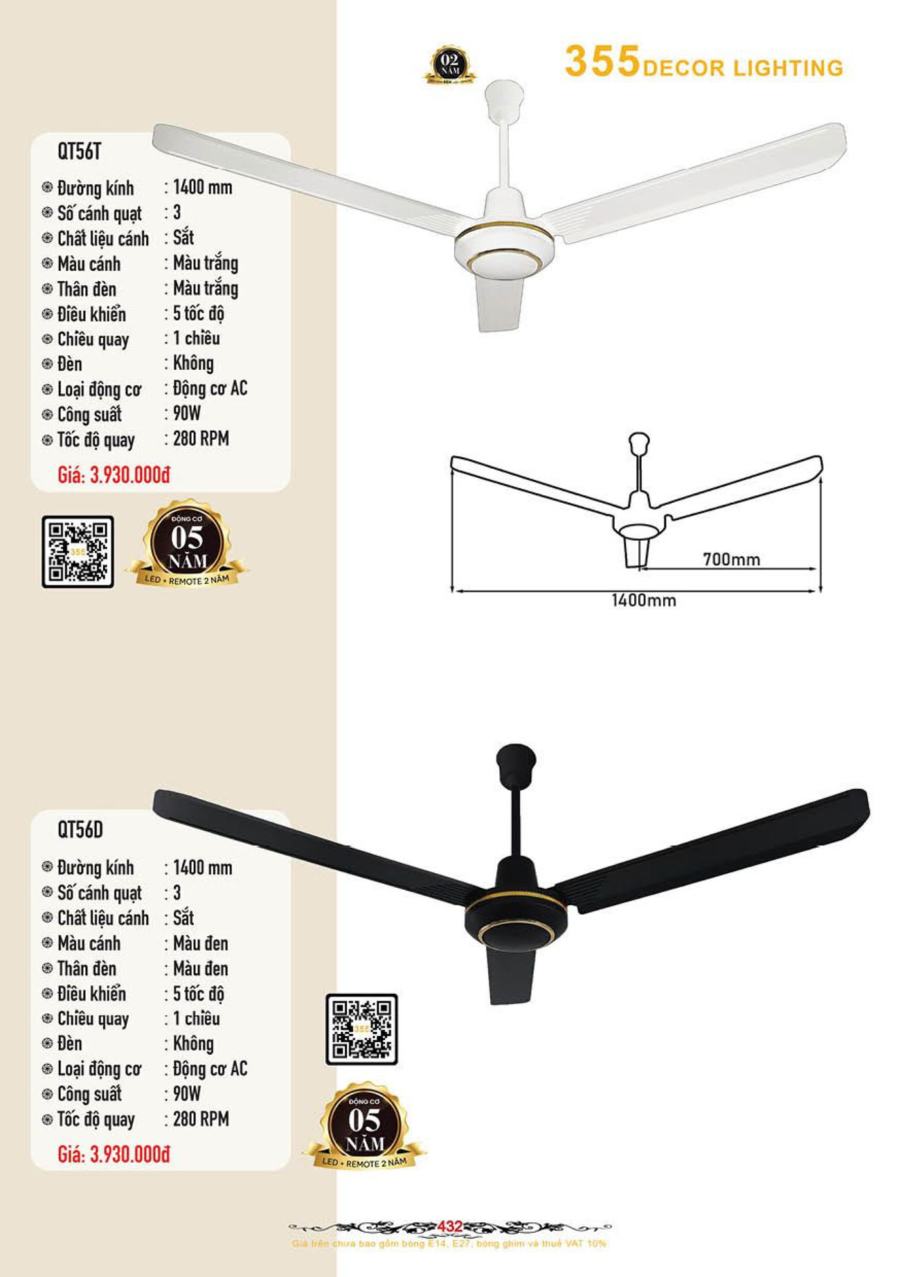 Catalogue Quạt Đèn Trang Trí 355 Decor 2024 - Trang 3)