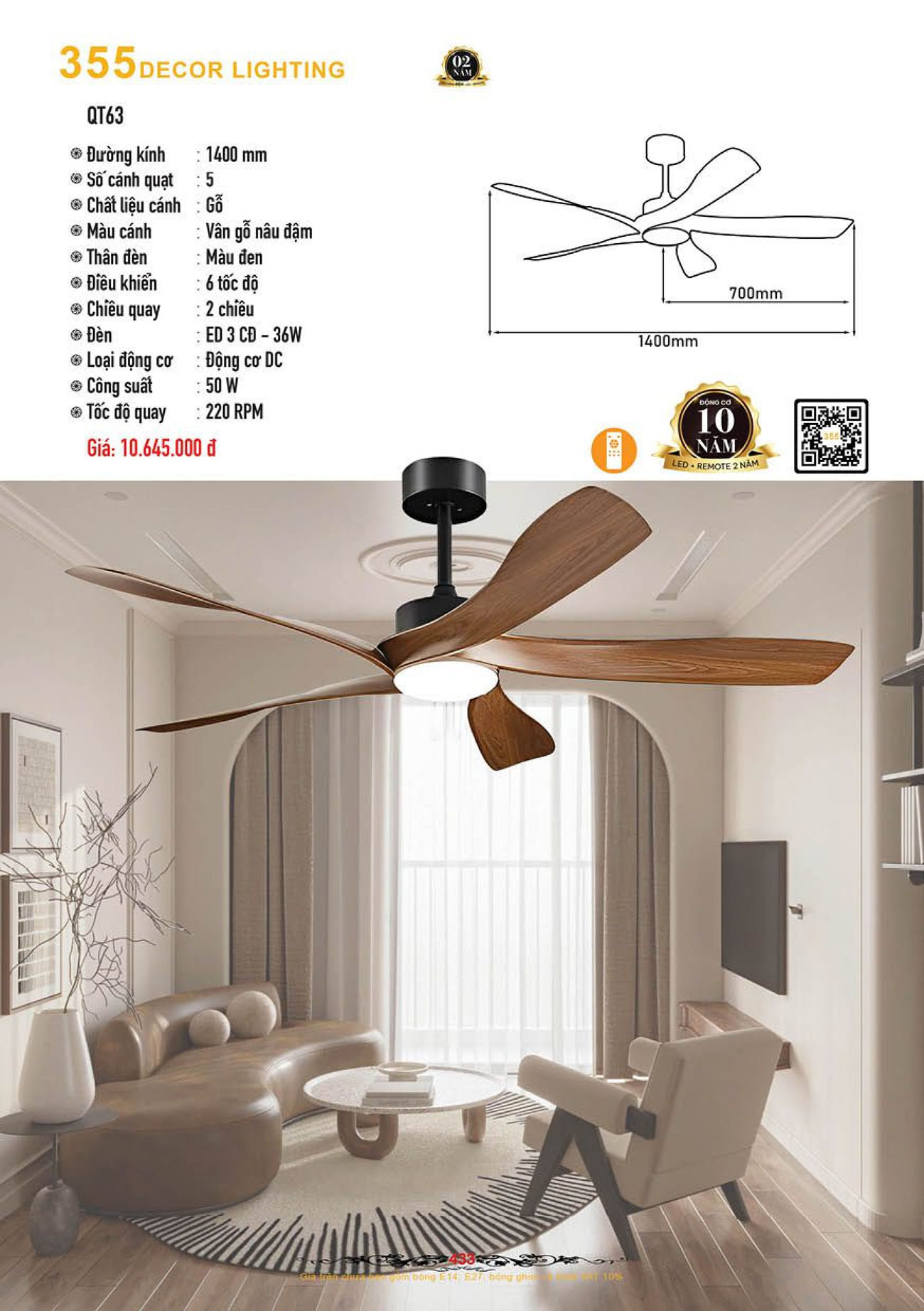 Catalogue Quạt Đèn Trang Trí 355 Decor 2024 - Trang 4)