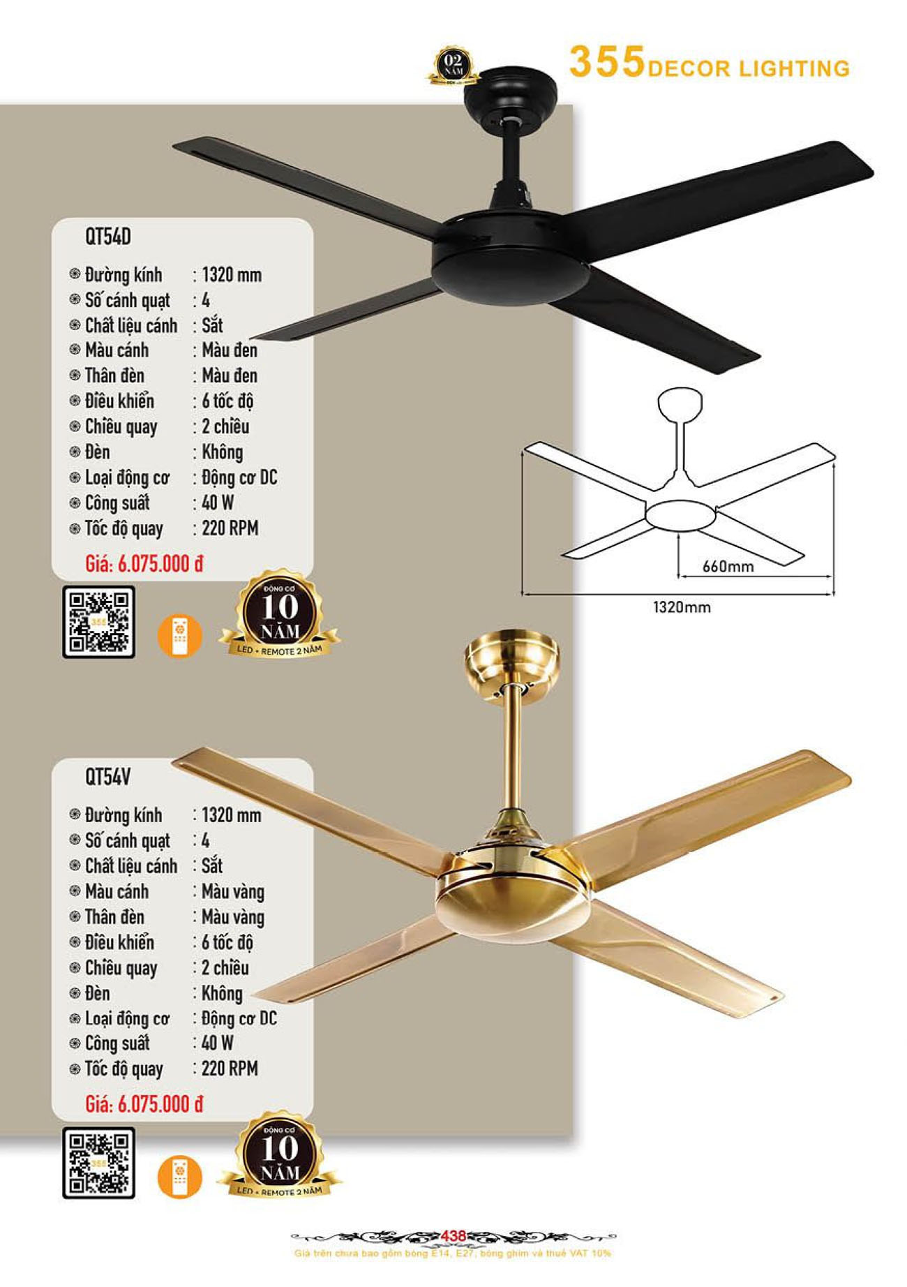 Catalogue Quạt Đèn Trang Trí 355 Decor 2024 - Trang 9)